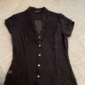 Express design studio size small black silk button up dressy top